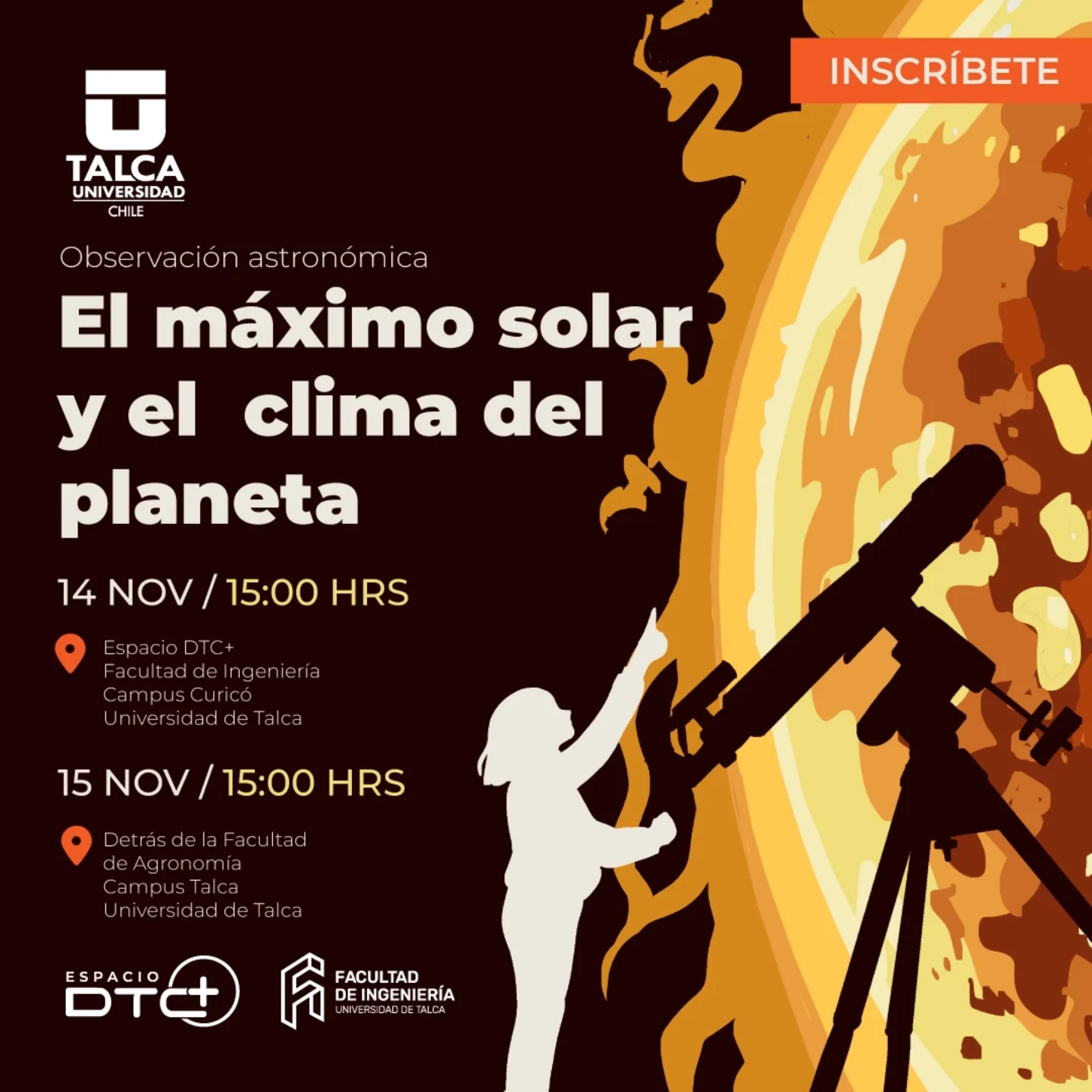 Máximo solar 2024: AstroCiencias te invita a observar el Sol como nunca antes en Curicó y Talca