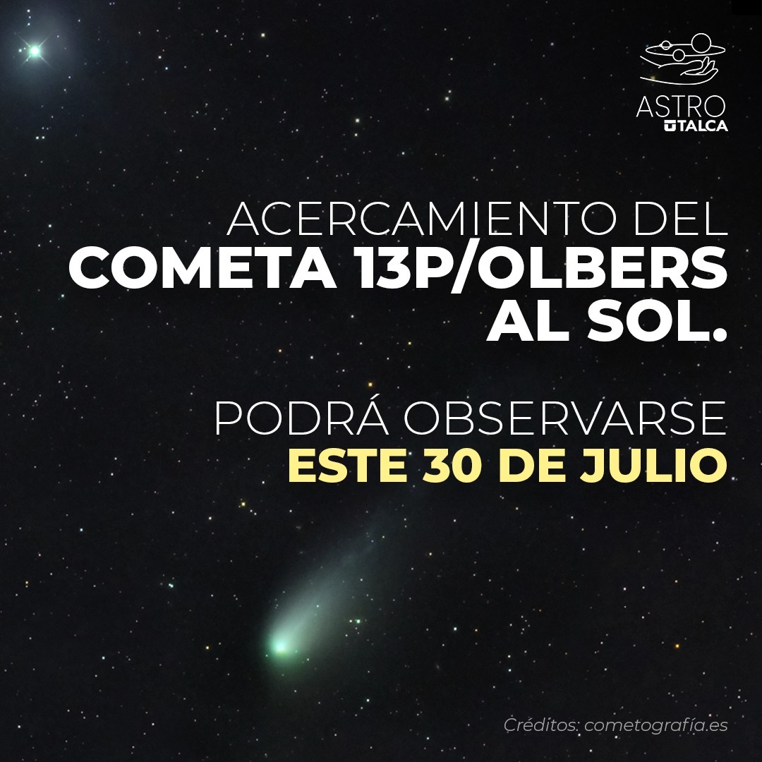 Julio no termina: el cometa 13P/Olbers se acerca al Sol y podrá observarse el 30 de julio