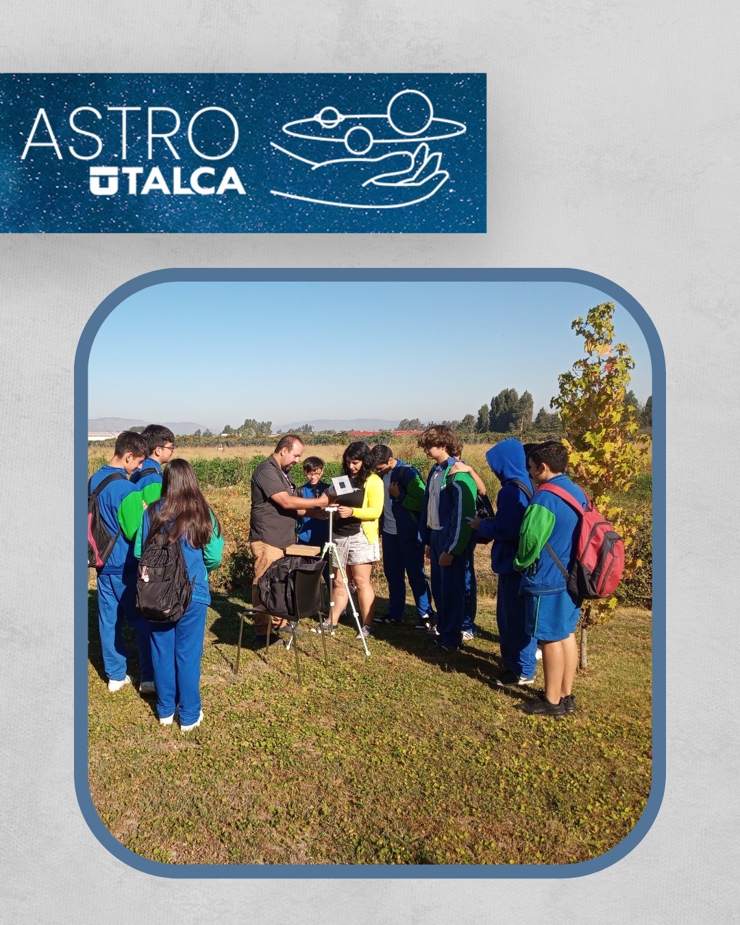 Gran semana astronómica en Curicó: estudiantes del San Alfonso disfrutaron de charlas, observación solar y maquetas táctiles